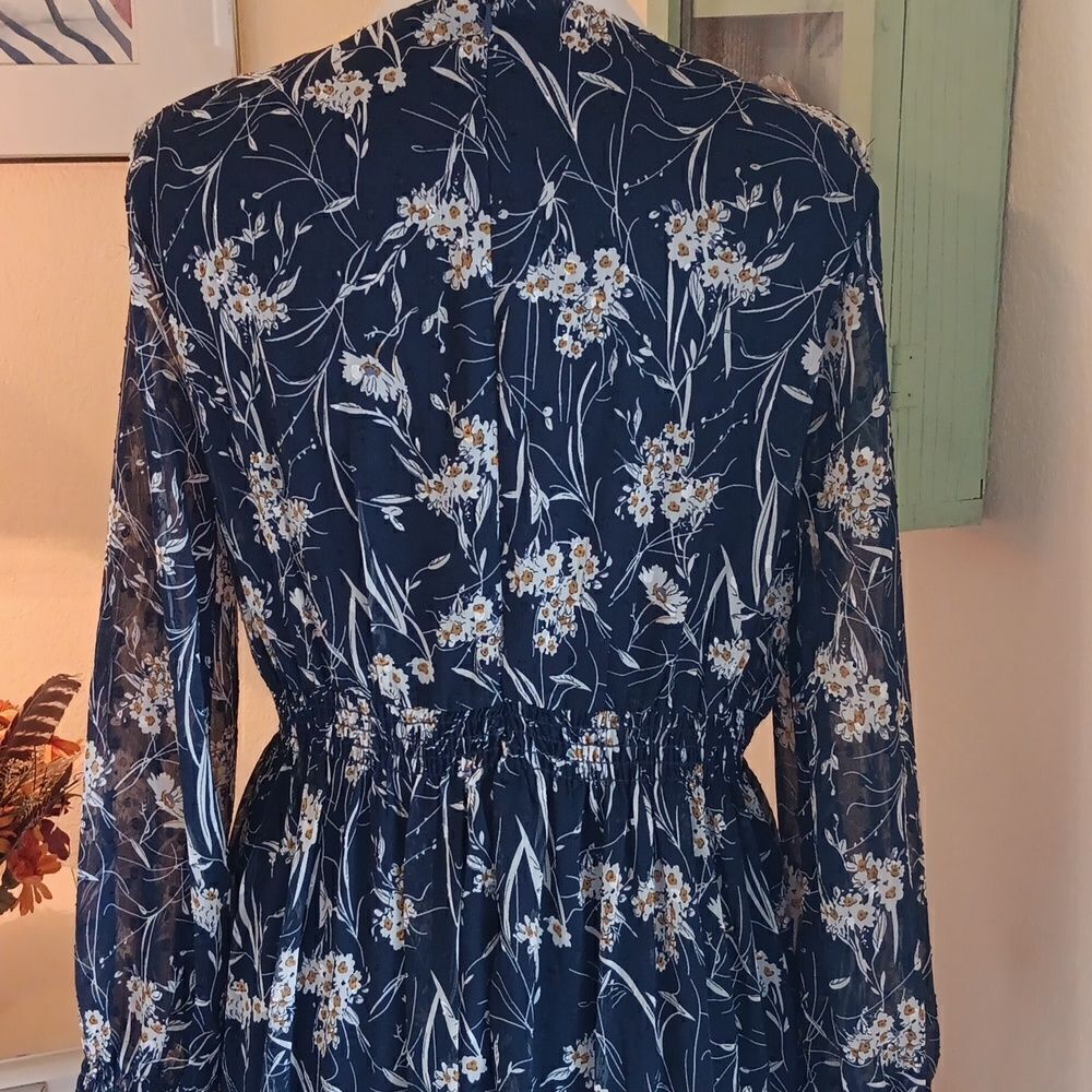 NY Collection Navy Prairie Dress - Picture 9 of 16